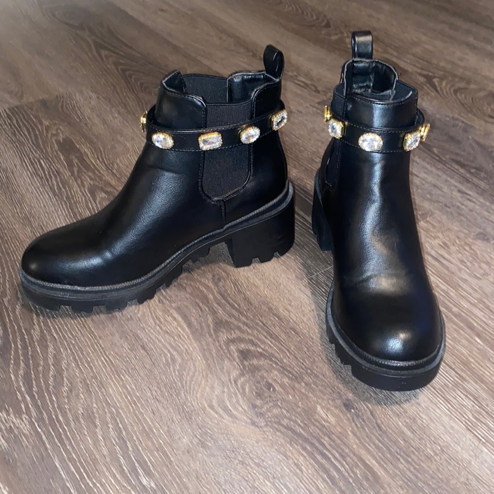 Black Gemmed Booties